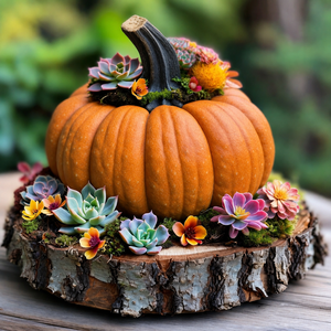 Sun Sep 20 Custom Succulent and Botanicals Pumpkin Plaque 260920131